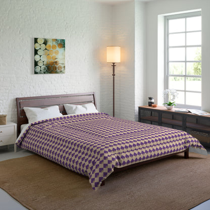 Diamond Bloom-Amethyst & Cream Basic Bedding Set
