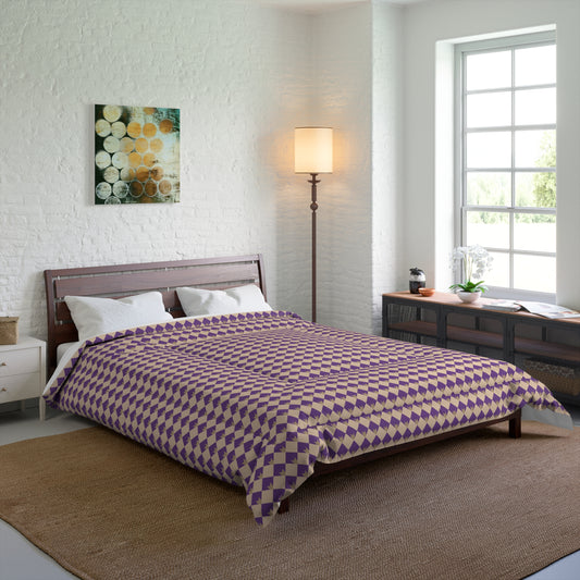 Diamond Bloom-Amethyst & Cream Basic Bedding Set