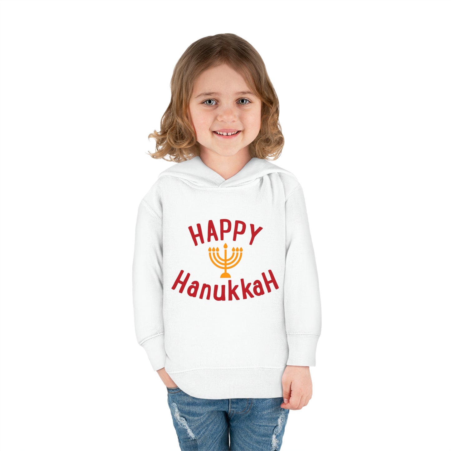 Happy Hanukkah Toddler Pullover Fleece Hoodie