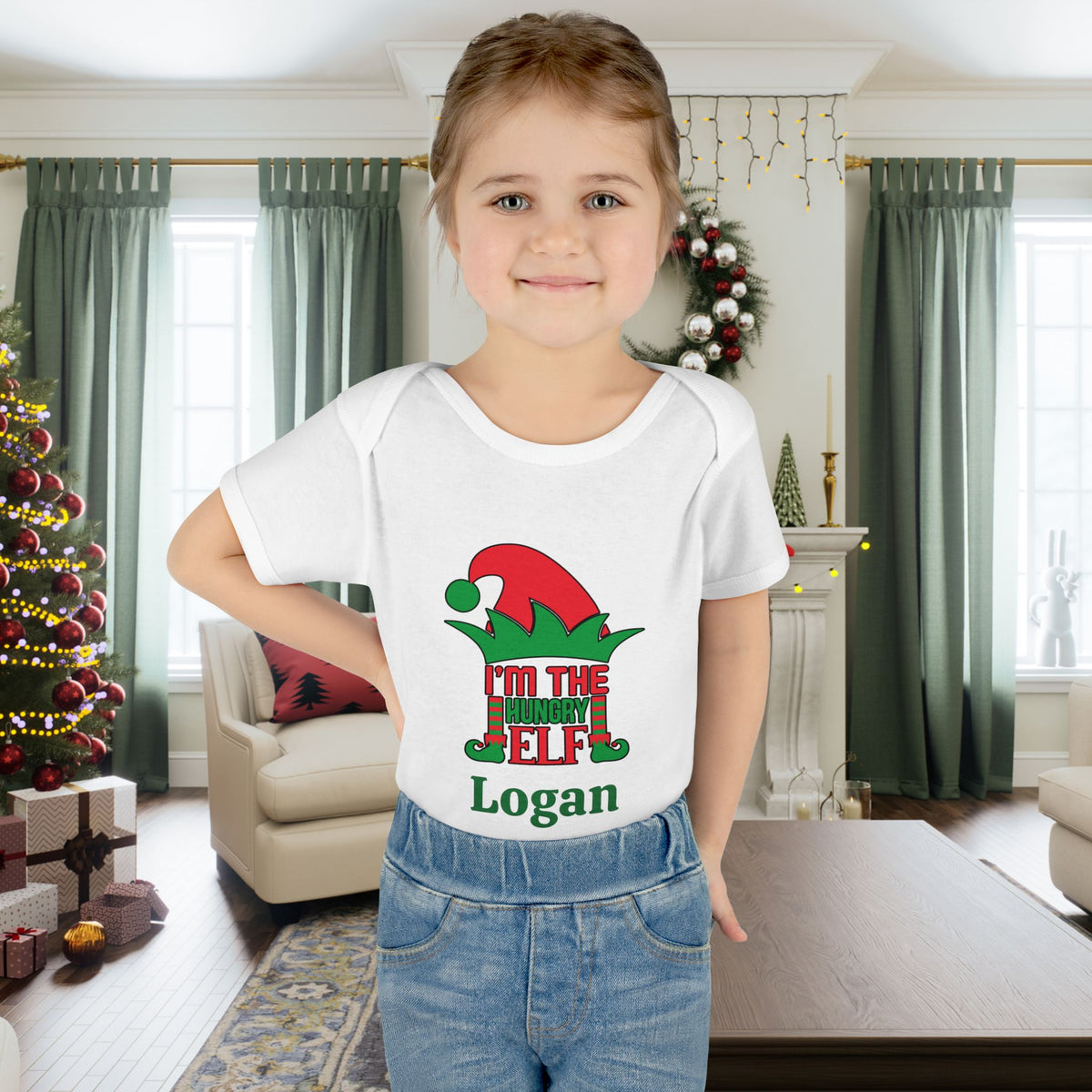 I'm The Hungry Elf Personalized Infant Baby Rib Bodysuit