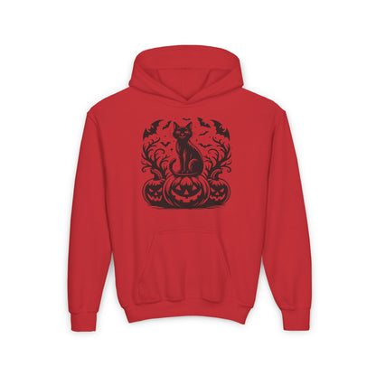 Whiskers at Witching Hour Youth Heavy Blend Hoodie