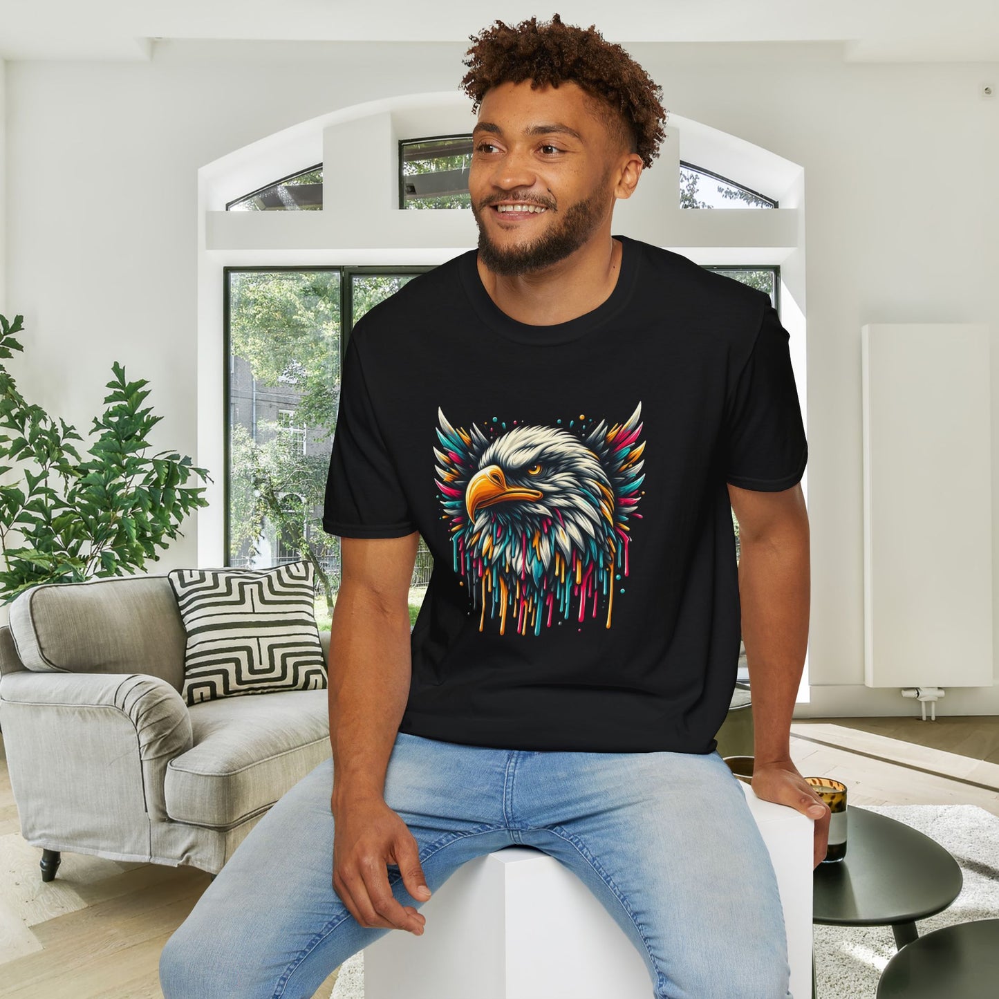 Colorful Bald Eagle Adult T-shirt