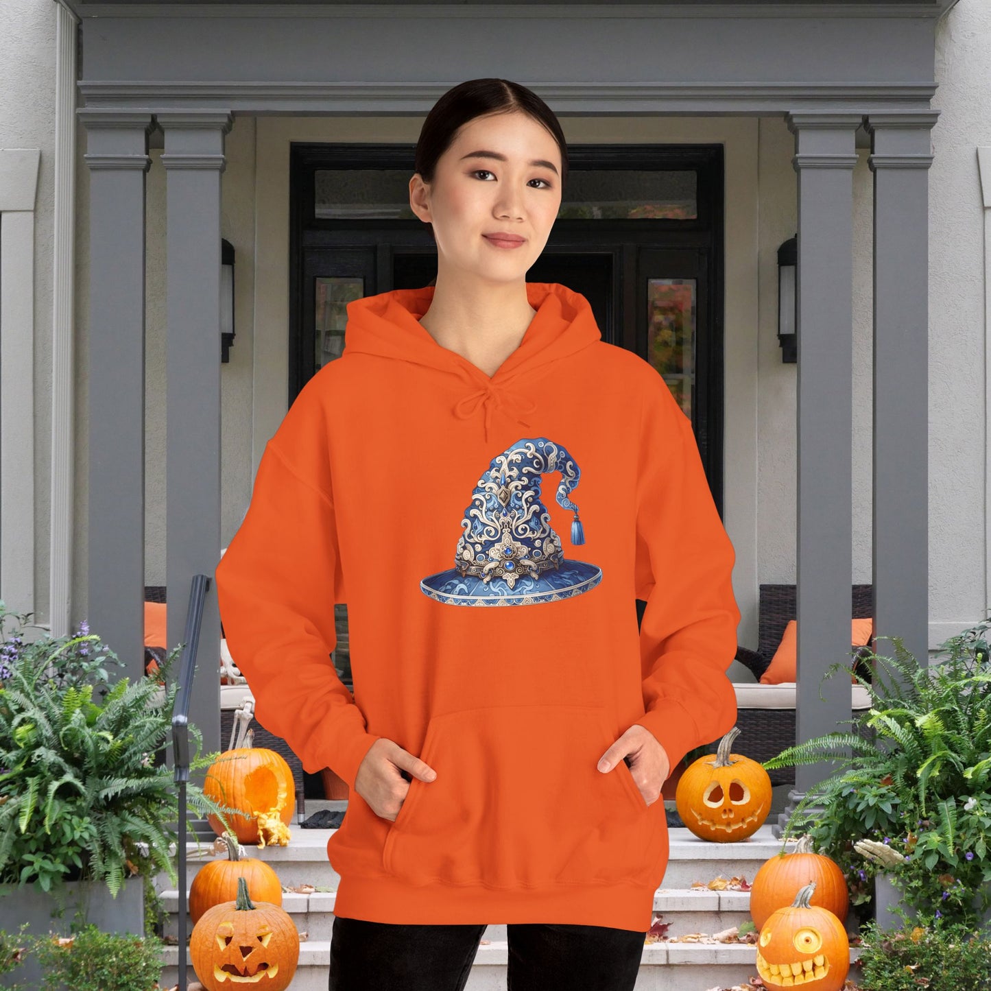 Blue & Silver Witch Hat Heavy Blend™ Hooded Sweatshirt