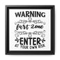 Warning Fart Zone Enter At Your Own Risk Framed Canvas Bathroom Art