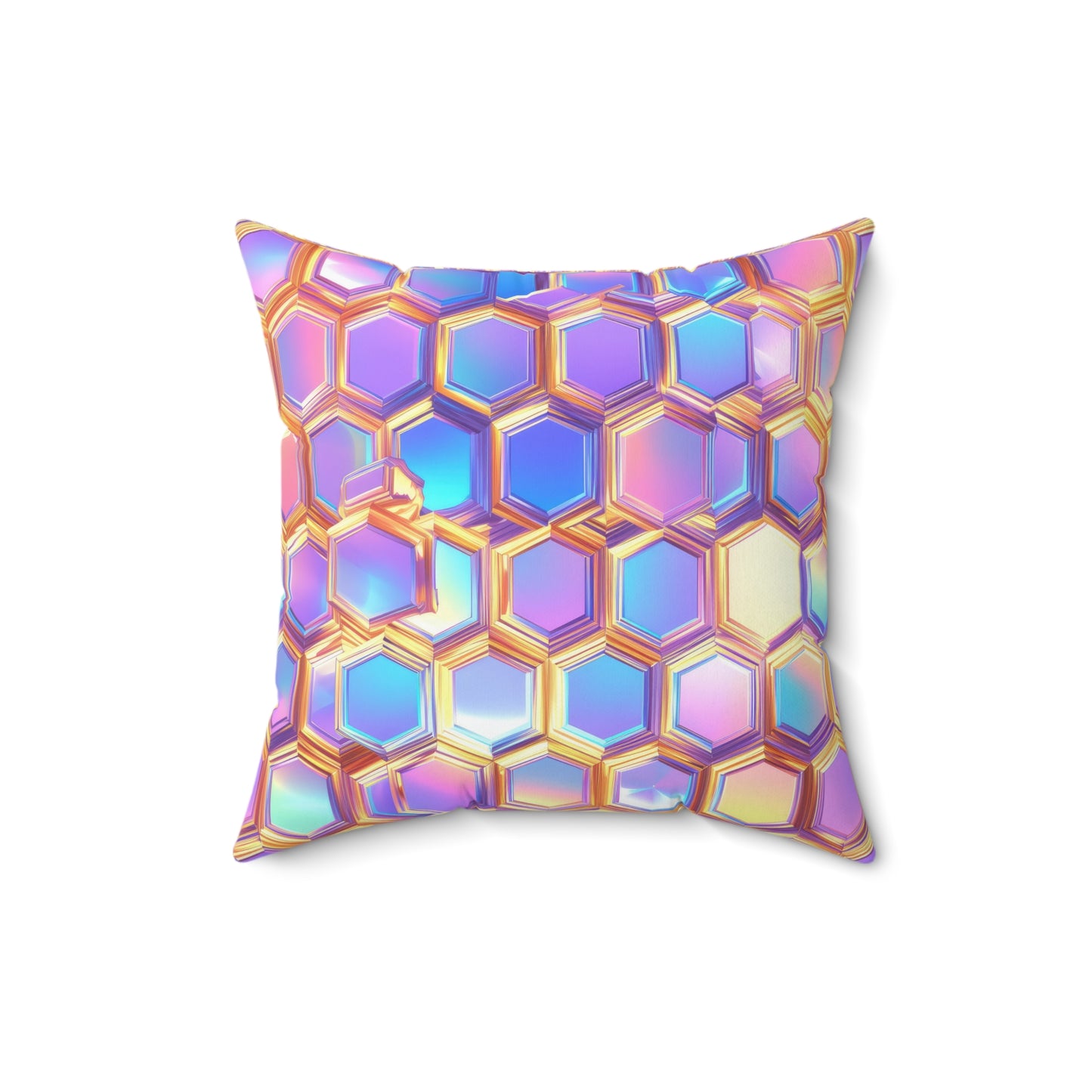 Aurora Hexagons Throw Pillow