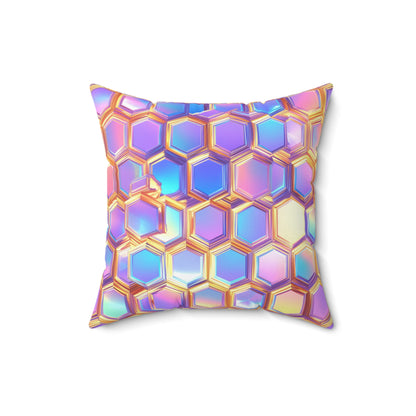 Aurora Hexagons Throw Pillow