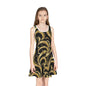 Black & Gold Luxe Swirl Girls' Sleeveless Sundress