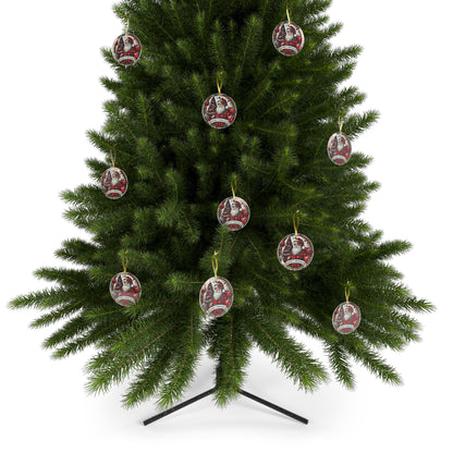 Jolly Santa Wishes Glass Ornament