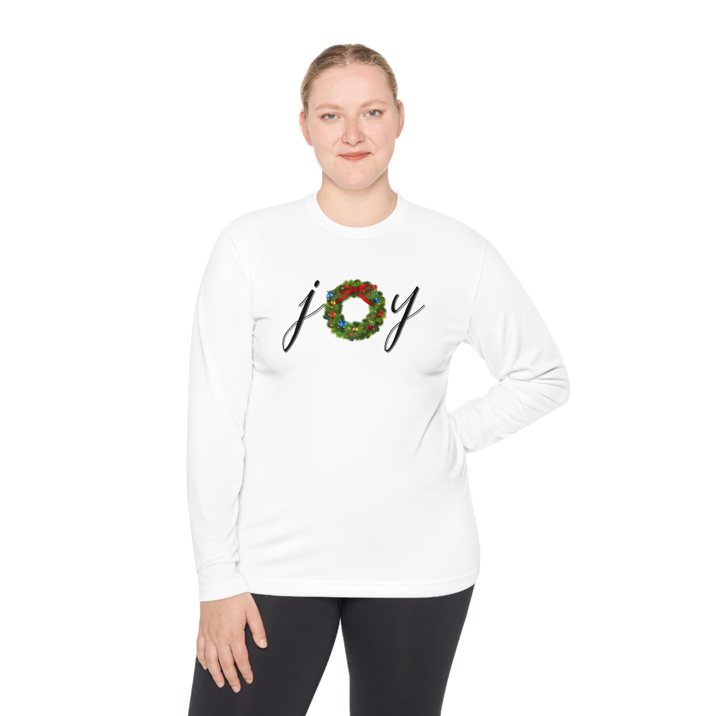 Joy w/Wreath Adult Long Sleeve Tee