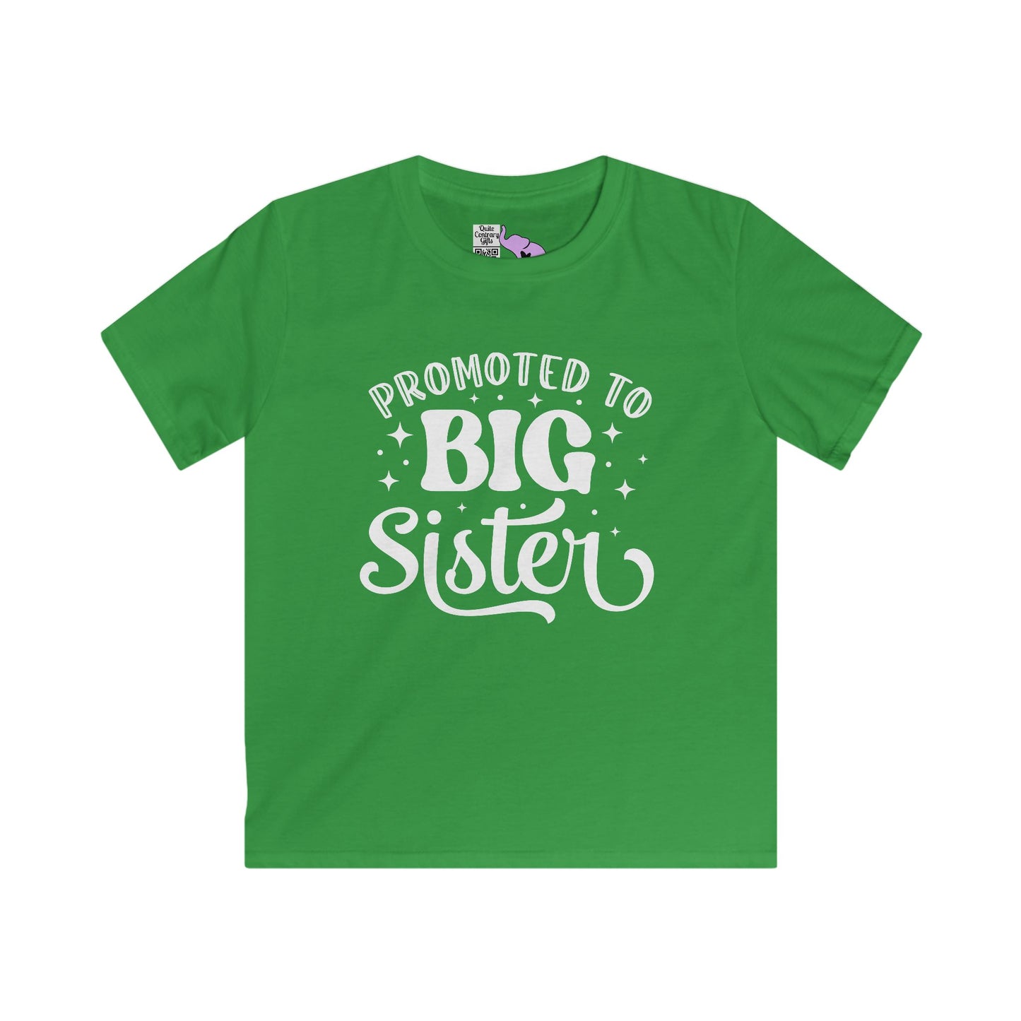 Promoted to Big Sister (Script) Youth Softstyle Tee