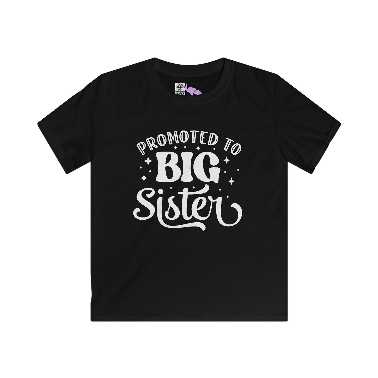 Promoted to Big Sister (Script) Youth Softstyle Tee