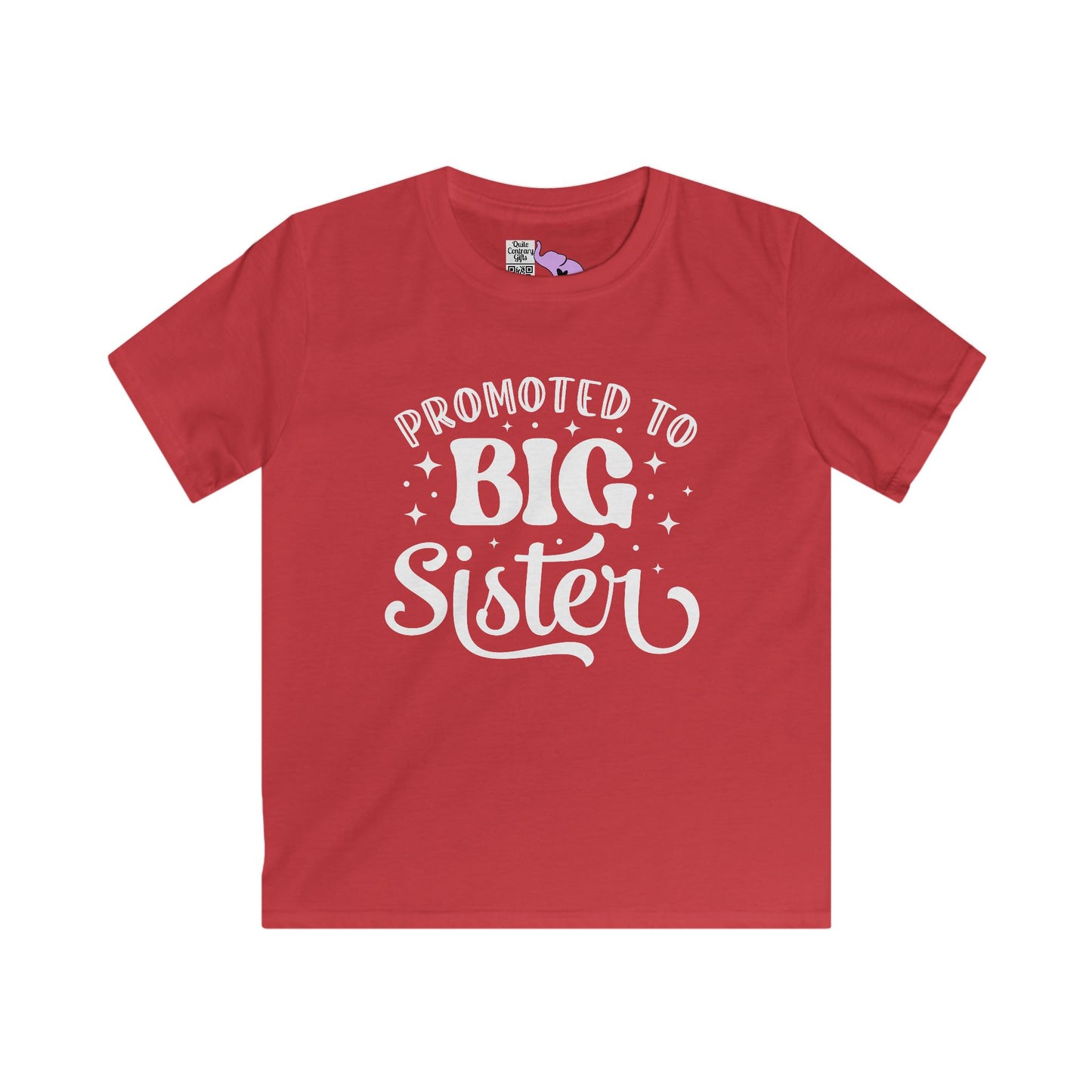 Promoted to Big Sister (Script) Youth Softstyle Tee