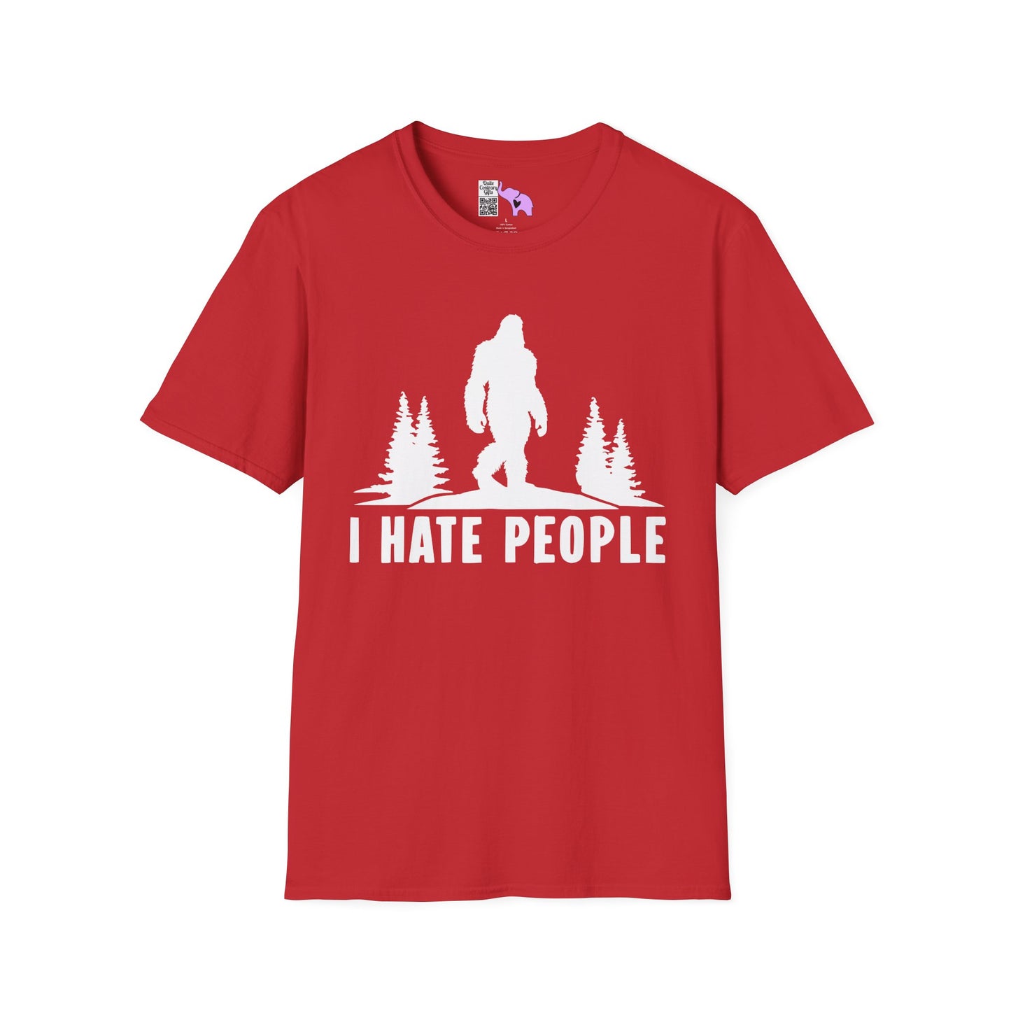 Bigfoot: I Hate People Adult T-shirt