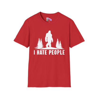 Bigfoot: I Hate People Adult T-shirt