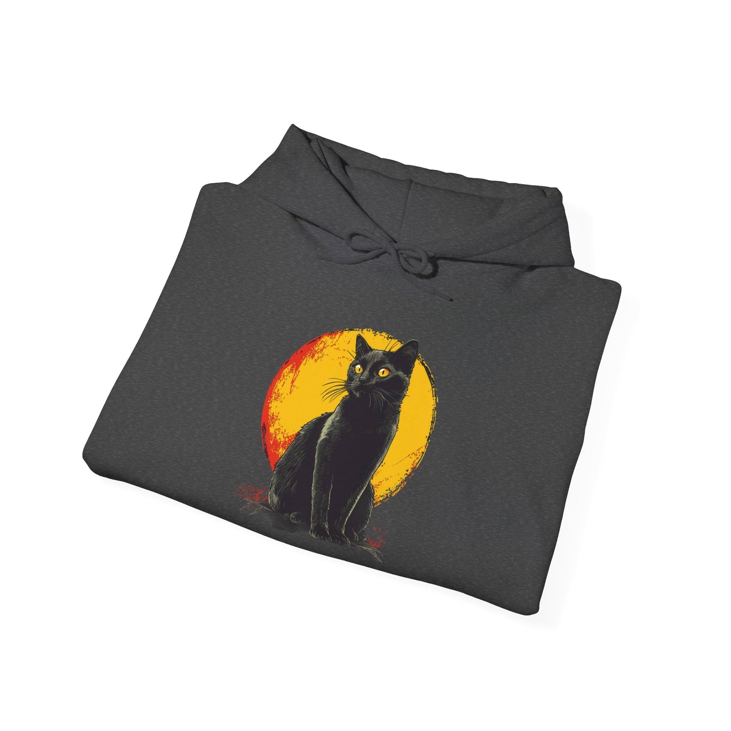 Black Cat Over Moon Heavy Blend™ Hooded Sweatshirt