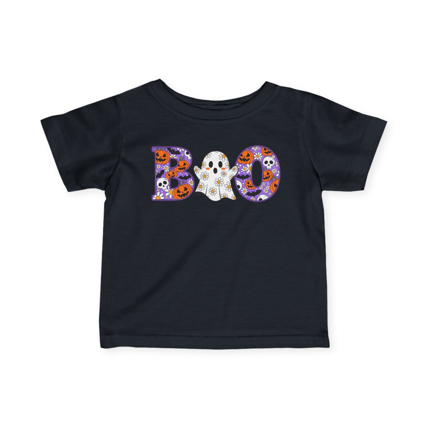 Cute Floral Boo w/Ghost Infant Soft T-Shirt
