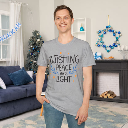 Hanukkah Wishing Peace & Light 3 Adult T-shirt