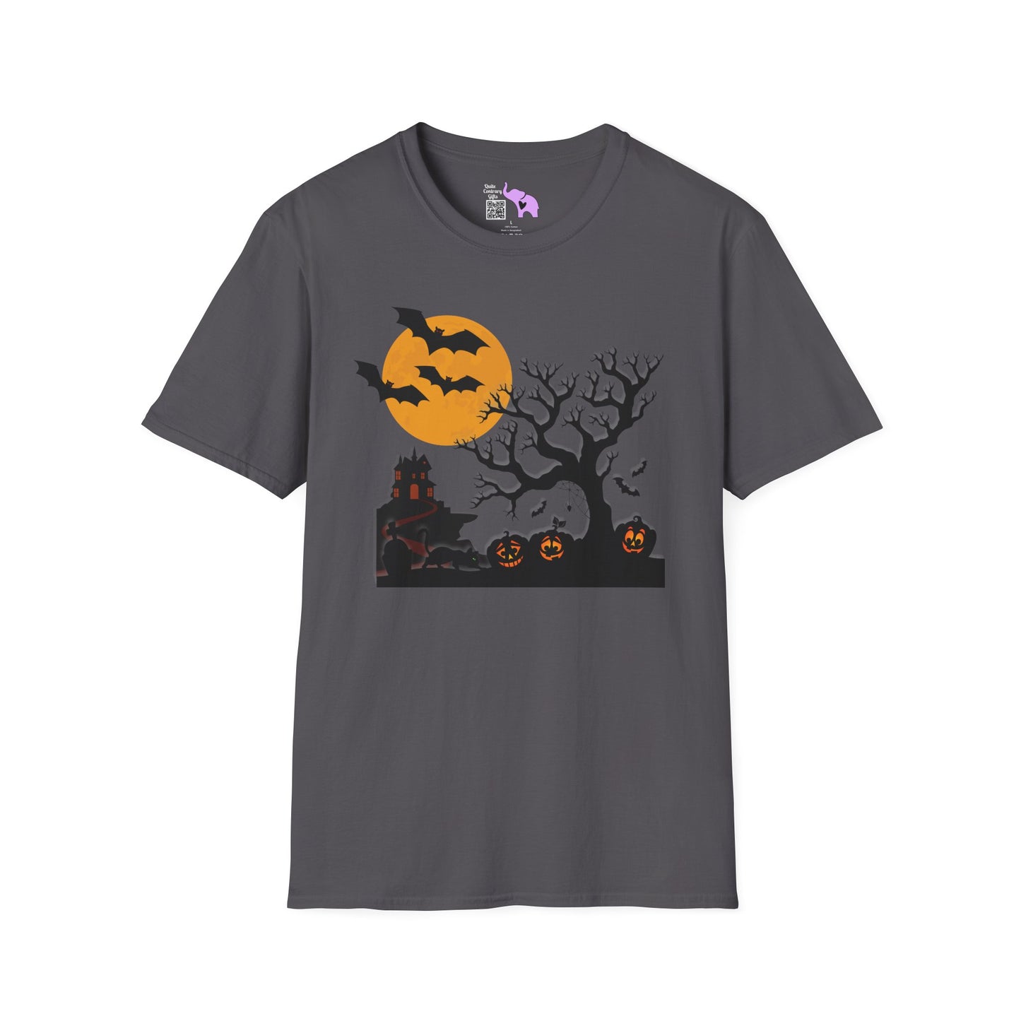 Spooky House & Graveyard Adult T-shirt