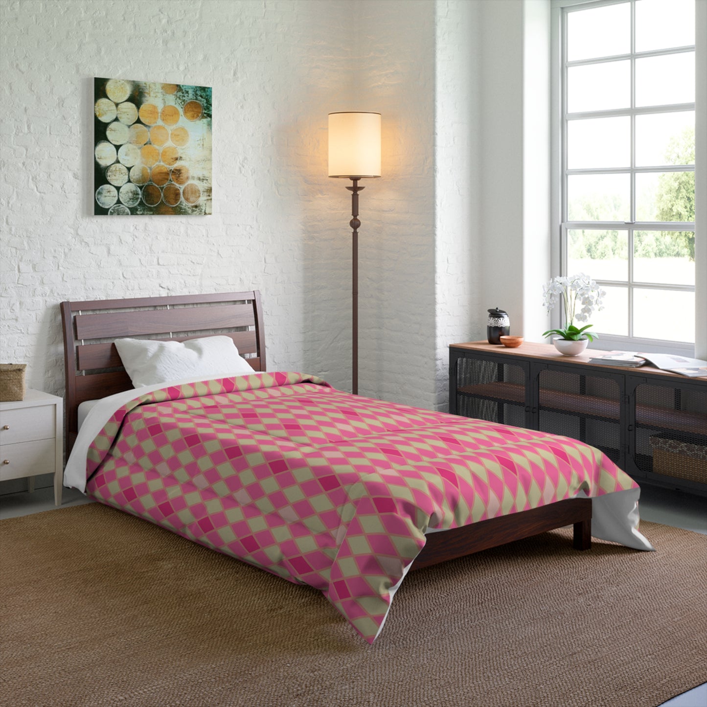 Pink Amour Harlequin Comforter