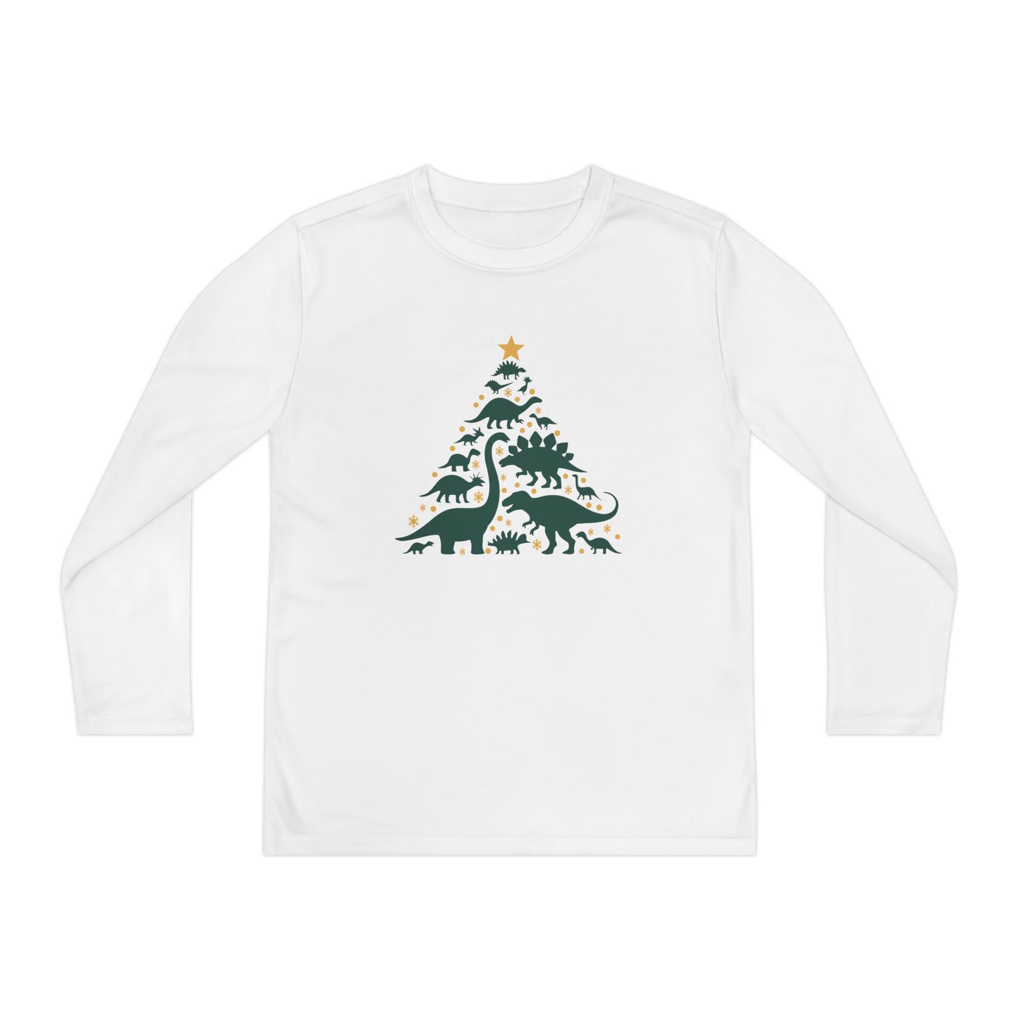 Dinosaur Christmas Tree Youth Long Sleeve Tee