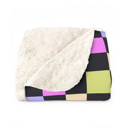 Joyful Checkerboard Fleece Blanket