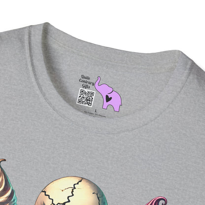 Ice Cream Cone Skull Adult T-shirt