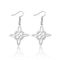 Celtic Four-Point Star Hook Earrings Gold/Silver/Black Electroplating