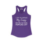 I Try To Contain My Crazy But The Lid Keeps Popping Off Women's Ideal Racerback Tank