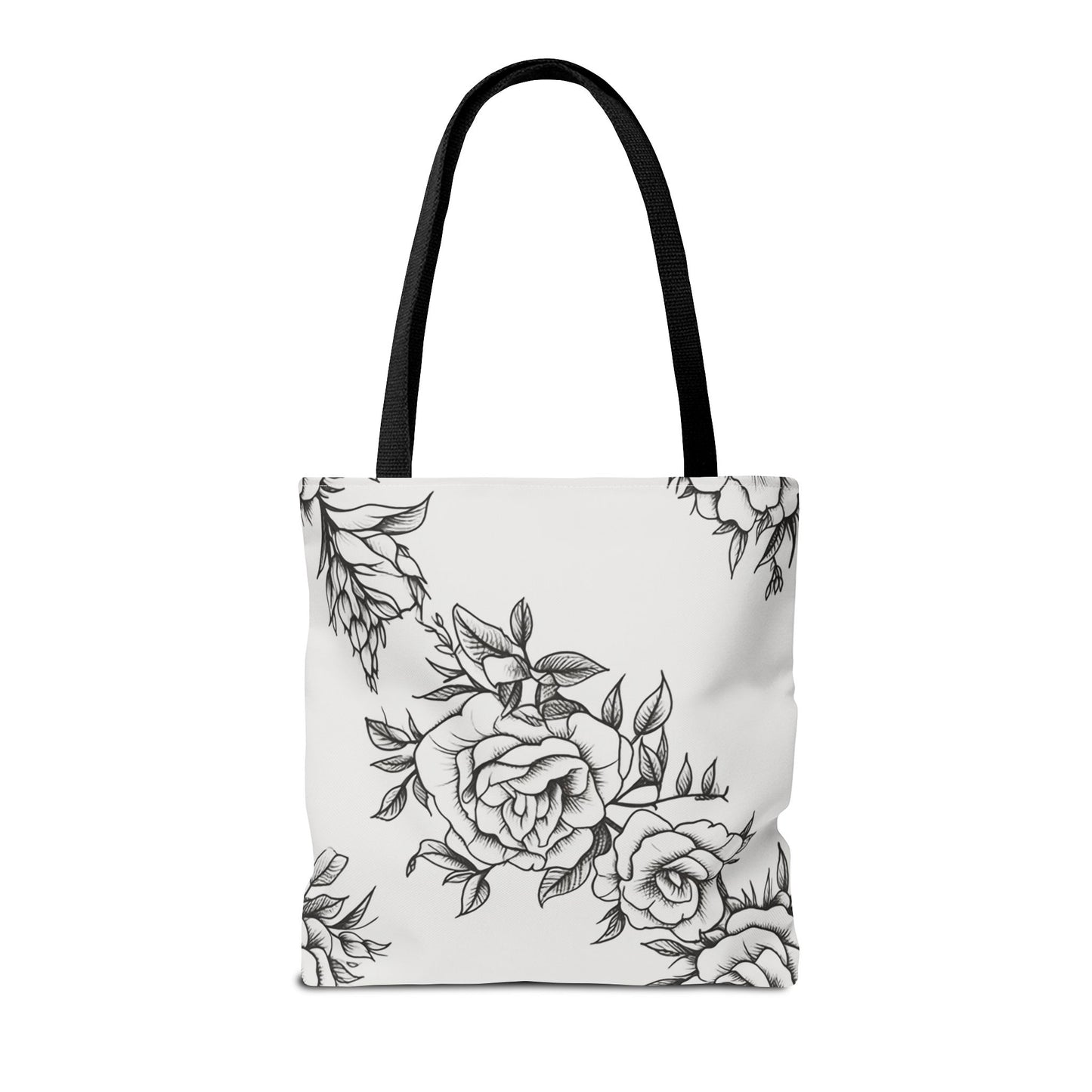 Midnight Rose Sketch Canvas Tote Bag