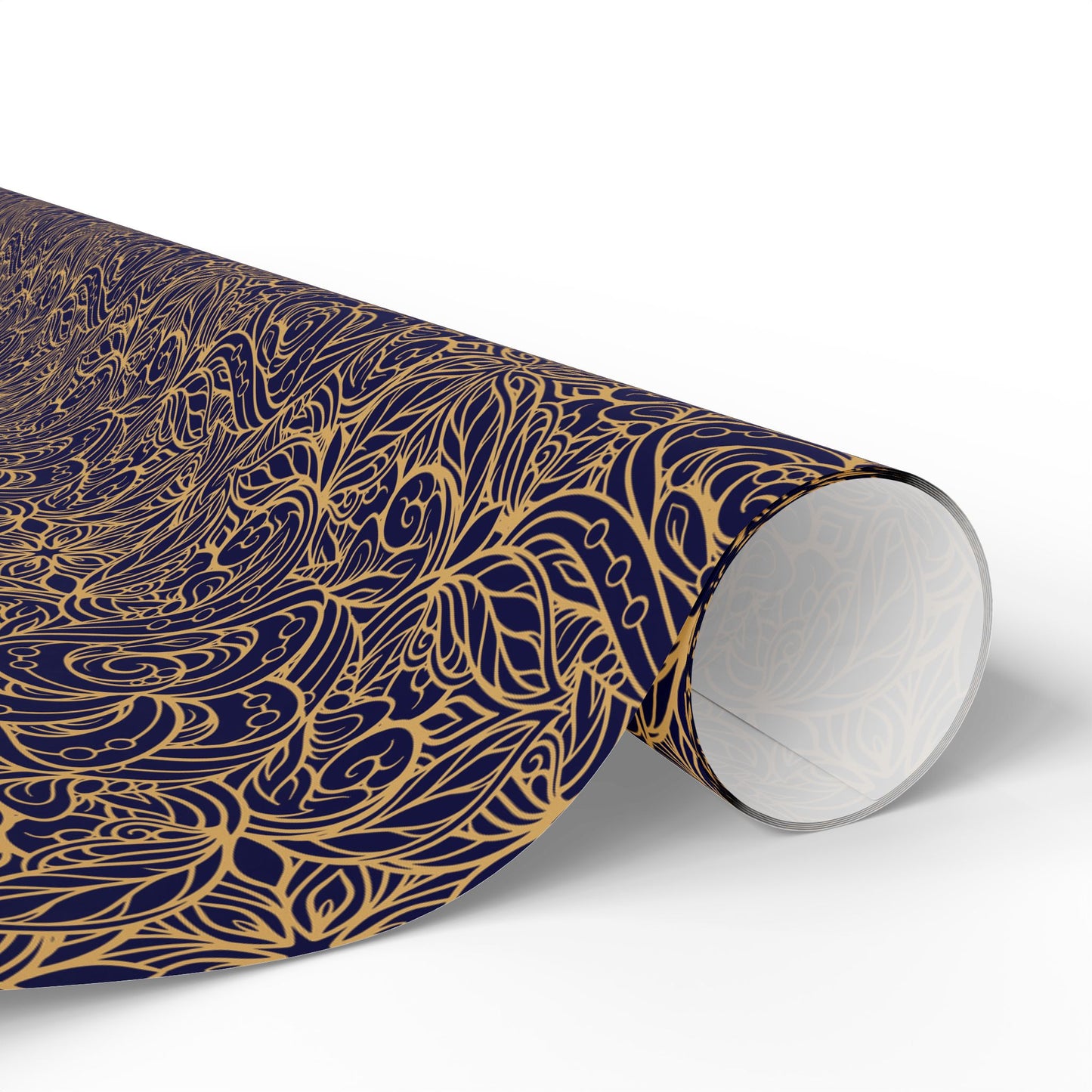 Golden Midnight Radiance Mandala Wrapping Paper
