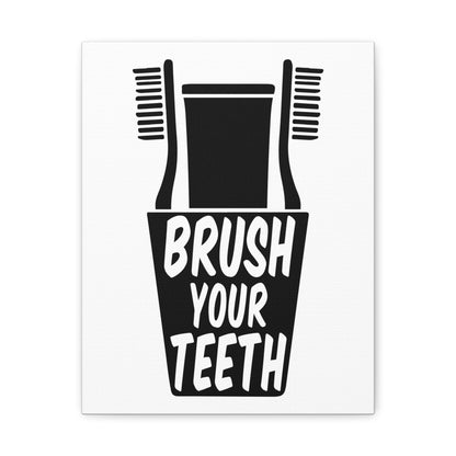 Brush Your Teeth Canvas Vertical Wraps w/o Frame