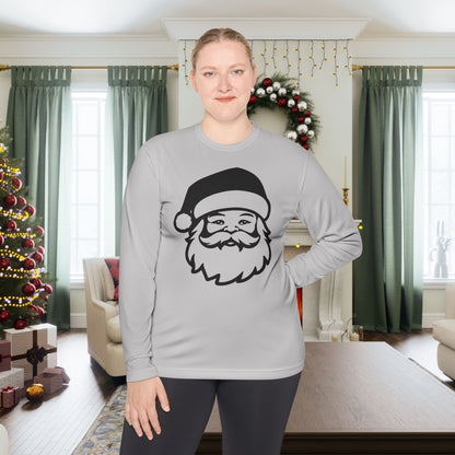 Santa Face Adult Long Sleeve Tee