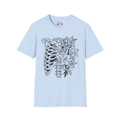 Floral Ribcage Adult T-shirt