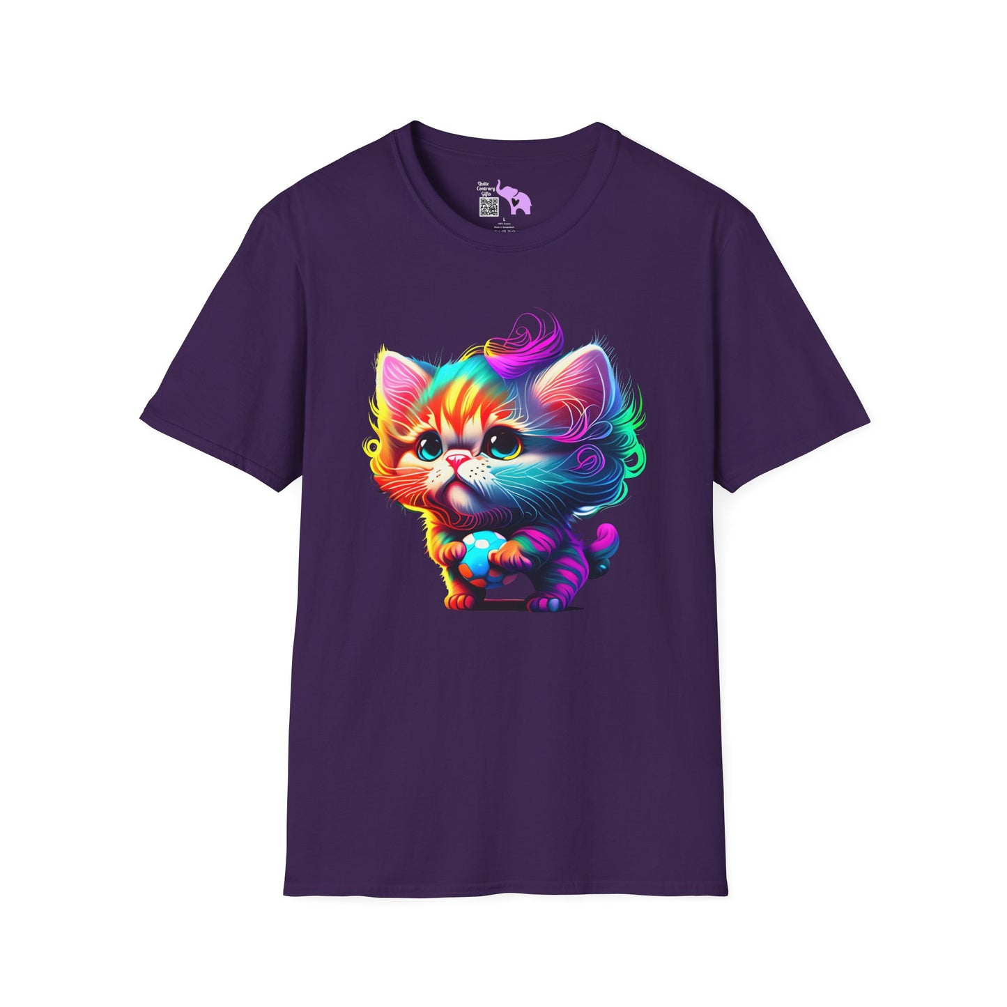 Cute Colorful Kitten Adult T-shirt