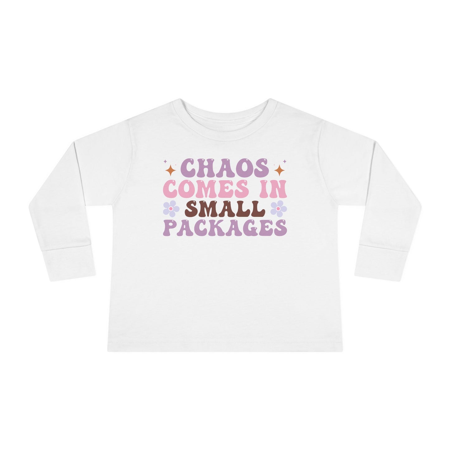 Chaos Comes In Small Packages Toddler Long Sleeve Tee