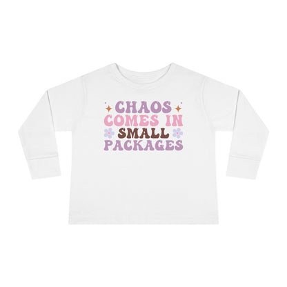 Chaos Comes In Small Packages Toddler Long Sleeve Tee