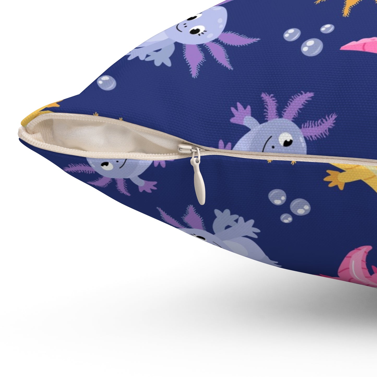 Axolotl Lagoon Throw Pillow