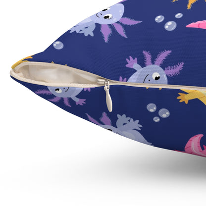 Axolotl Lagoon Throw Pillow
