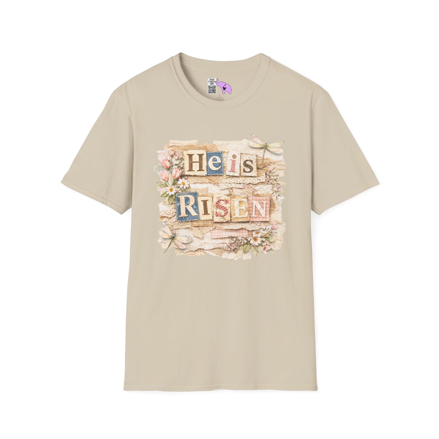 He Is Risen (Lace Collage) Adult T-shirt