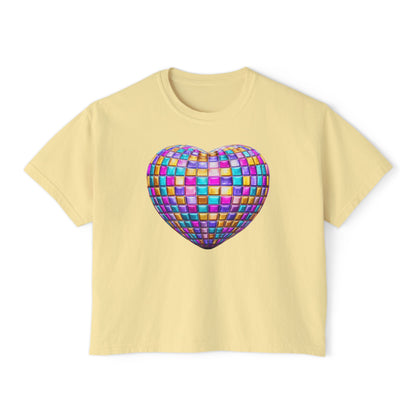 Heart in Blocks Women's Boxy Tee