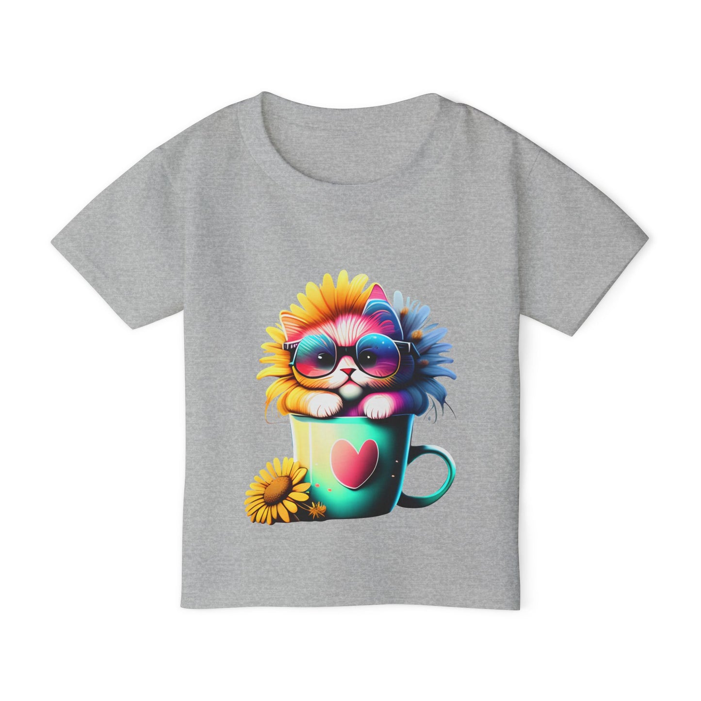 Cool Sunflower Kitten 2 Heavy Cotton™ Toddler T-shirt