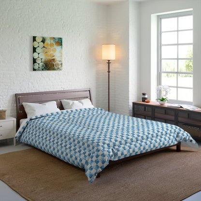 Cozy Blue Checkered Comforter