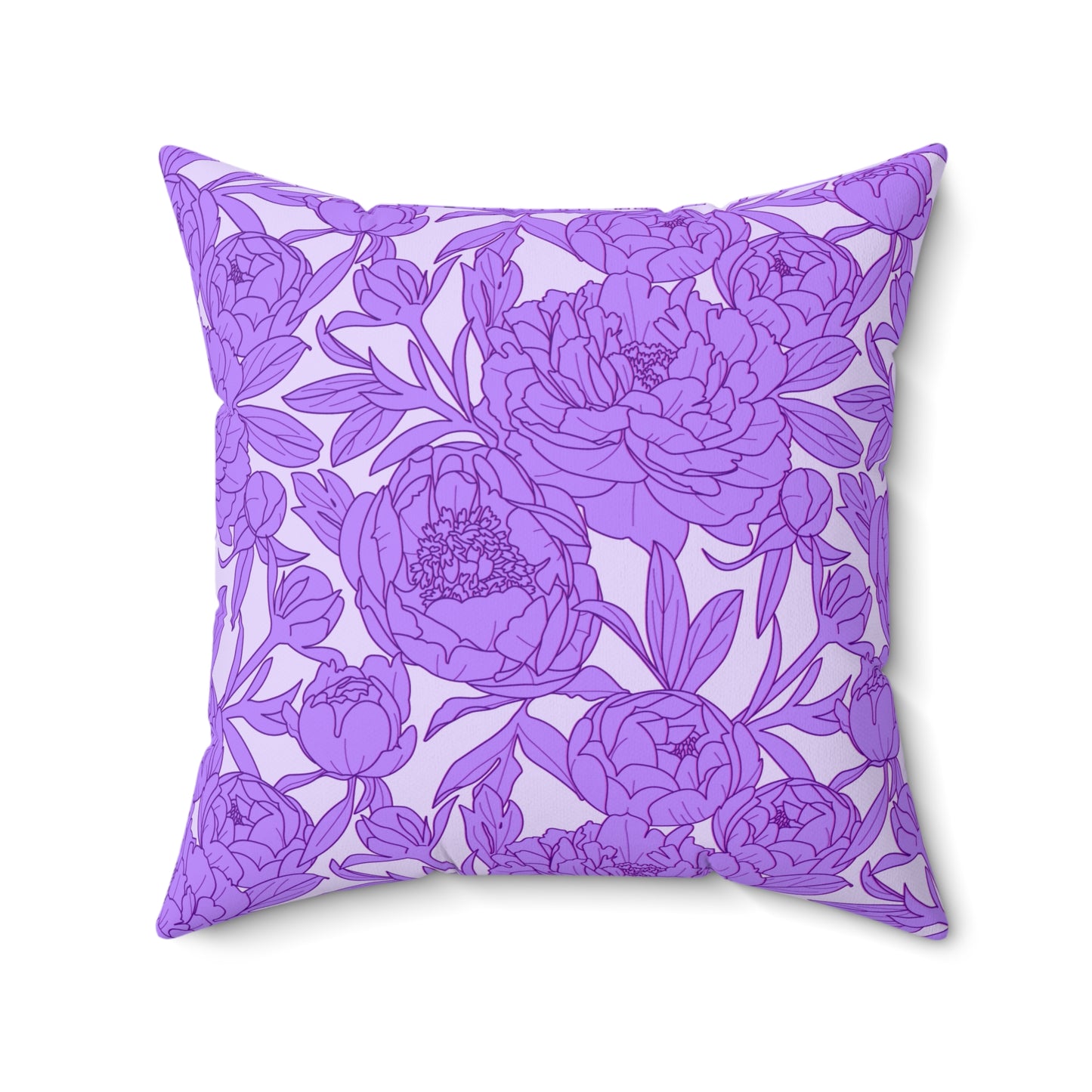 Lavender Peony Symphony Throw Pillow