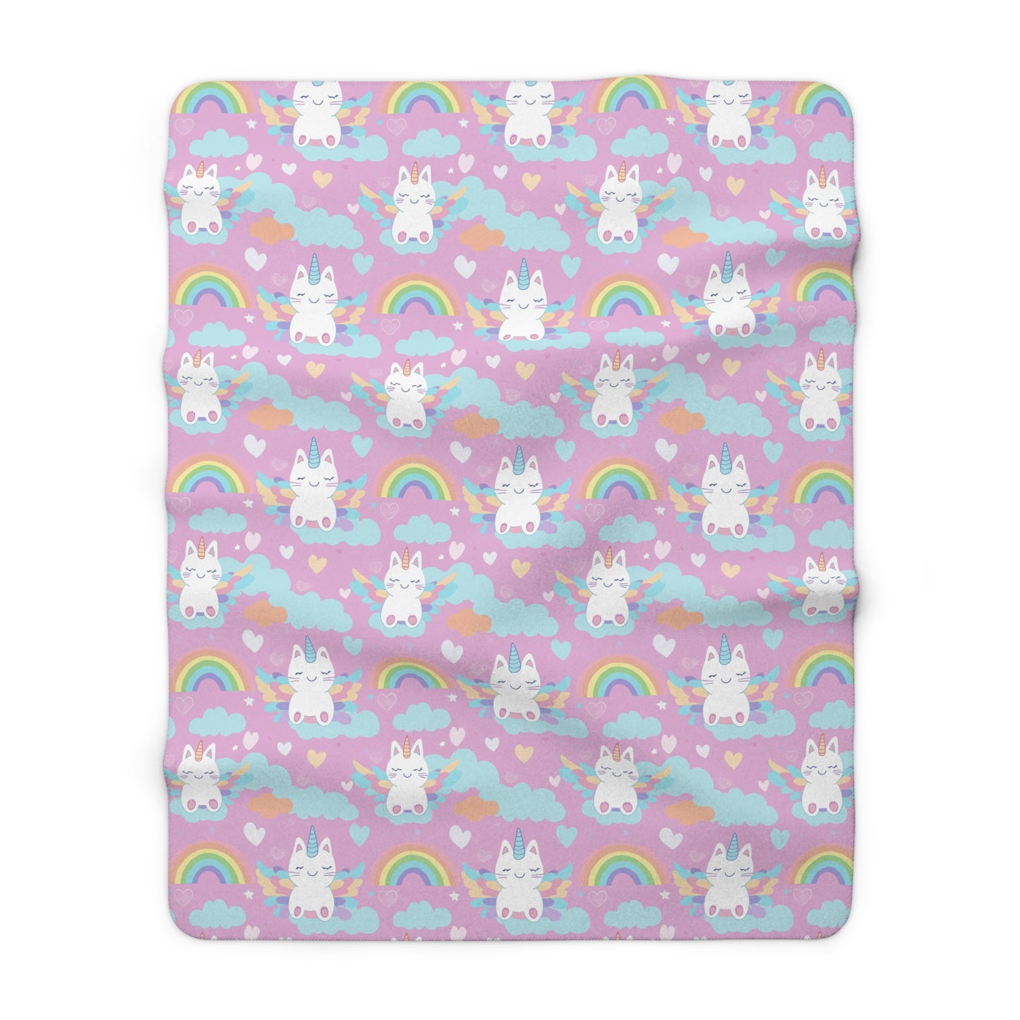 Rainbow Sky Riders Sherpa Fleece Blanket