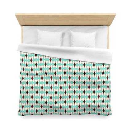 Teal Mosaic Harlequin Microfiber Duvet Cover