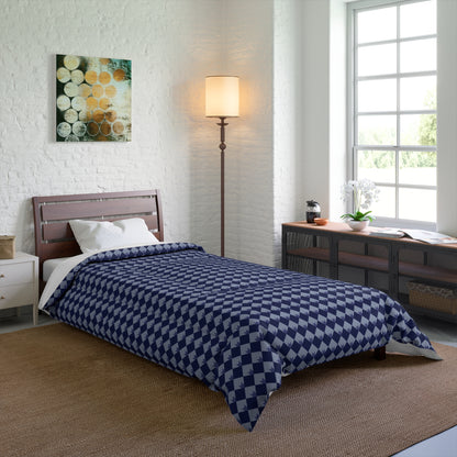 Diamond Bloom-Navy & Periwinkle Comforter