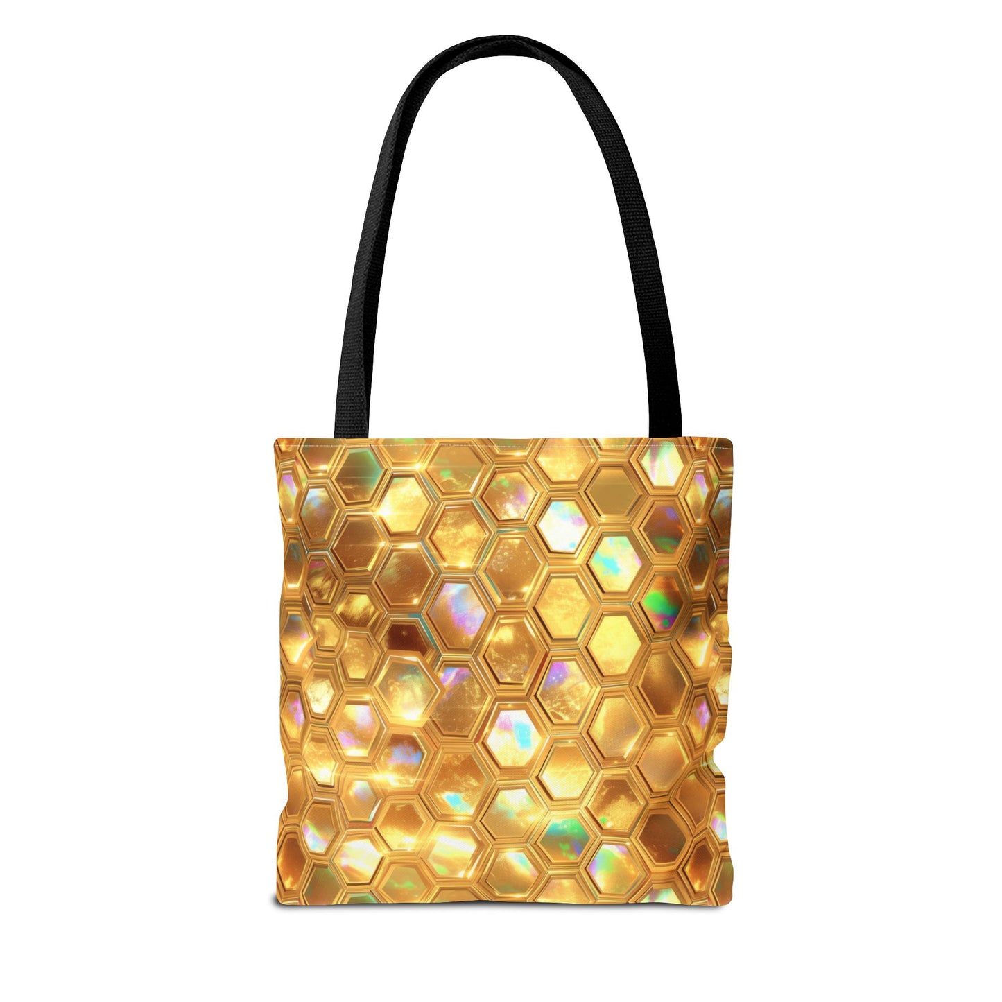 Golden Prism Grid Canvas Tote Bag