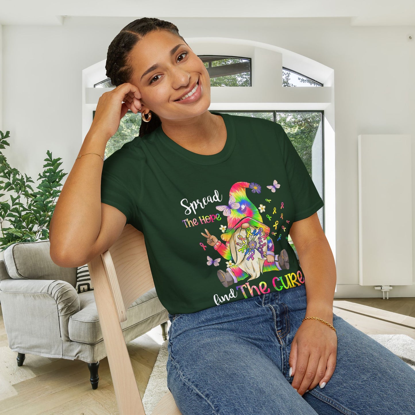Gnome Spread the Hope Find the Cure All Colors 17 Adult T-shirt
