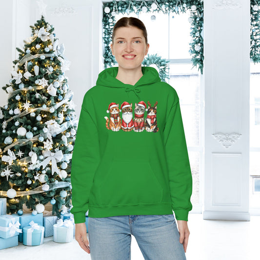 Santa Claus Cats Adult Heavy Blend™ Hooded Sweatshirt