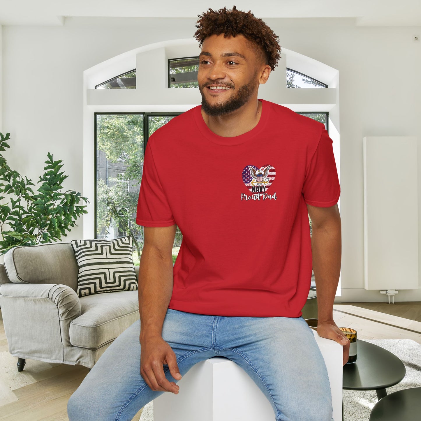 Proud Dad of Sailor US Navy Daughter Adult T-shirt